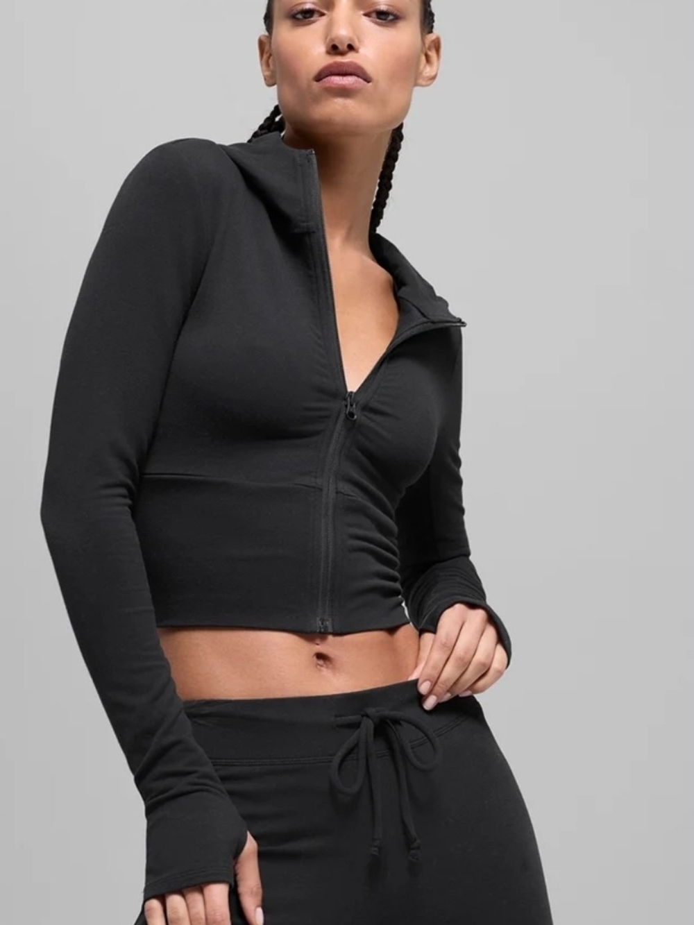 ALO  Sway Yoga Black Zip-Up Hoodie - Picture 5 of 5